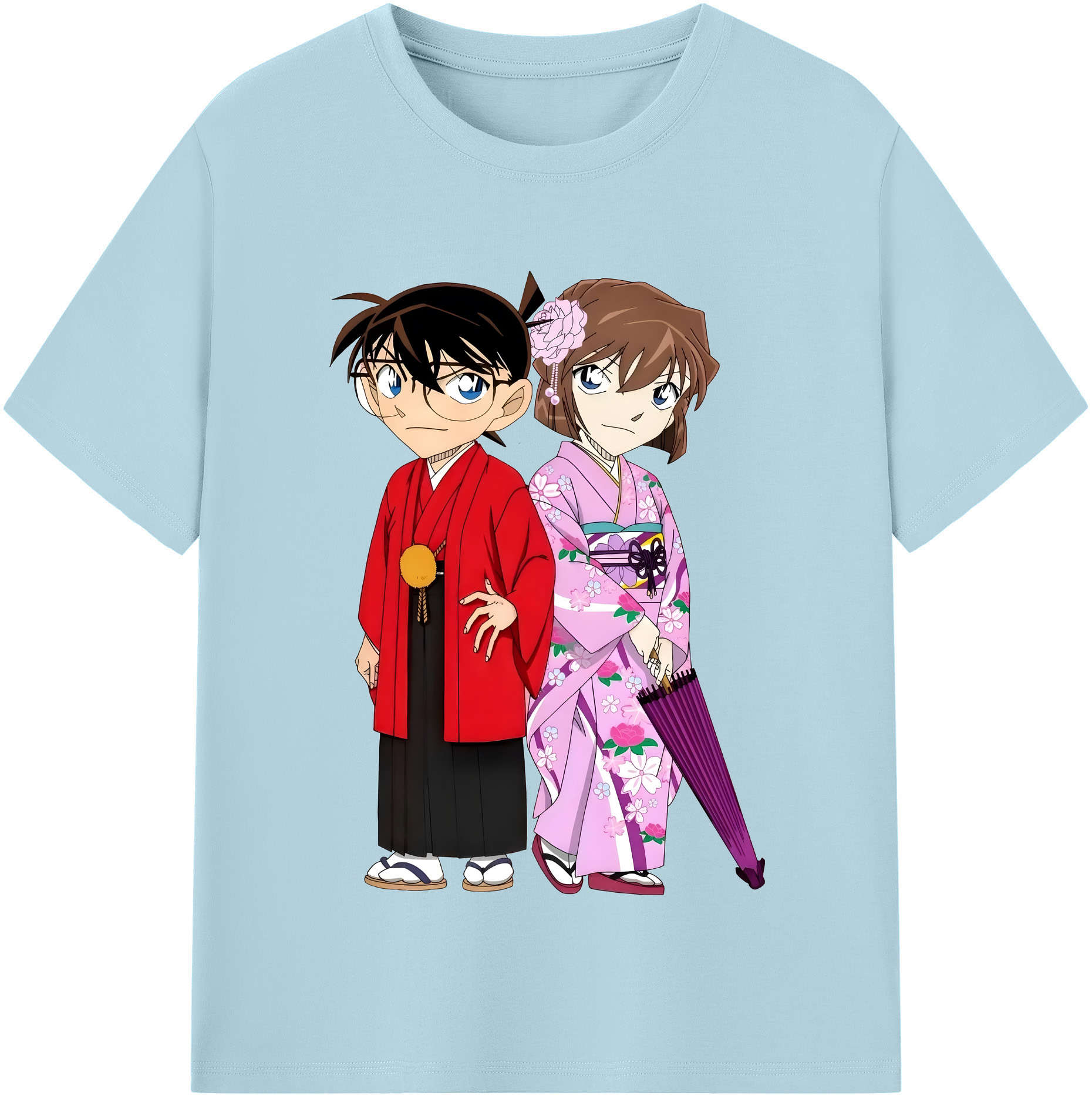 （画像用） 名探偵コナン 江戸川 コナン Detective Conan Conan Edogawa 綿100％半袖Tシャツ（フロントプリント）
